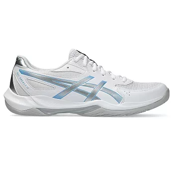 Asics 亞瑟士 GEL-Rocket 12 [1071A116-104] 男 排球鞋 羽球鞋 穩定 回彈 白 銀藍 24.5cm 白/銀
