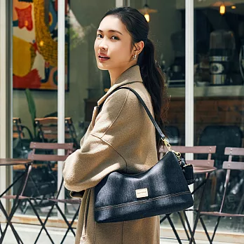 satana - Denim 雙背帶肩背包- 丹寧黑