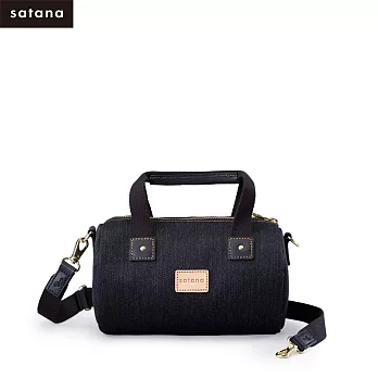 satana -Denim 小圓筒包- 丹寧黑