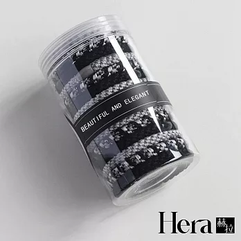 【HERA 赫拉】罐裝編織高彈性髮圈15條入 H114121805 璀璨銀黑