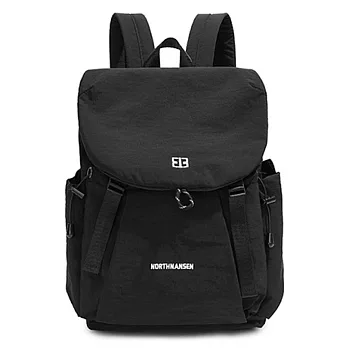 【Sayaka紗彌佳】買一送一! 買就送手拿包 極輕量0.3kg 都市漫步空氣感撞色抽繩 超輕量防潑 後背包 -黑色