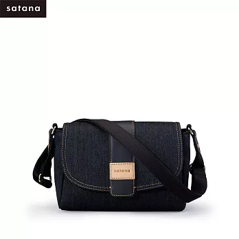 satana - Denim 經典馬鞍包 - 丹寧黑