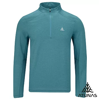 【ATUNAS 歐都納】男款抑菌耐磨長袖排汗立領衫/拉鍊衫/POLO衫A1PSGZ03M- M 灰綠
