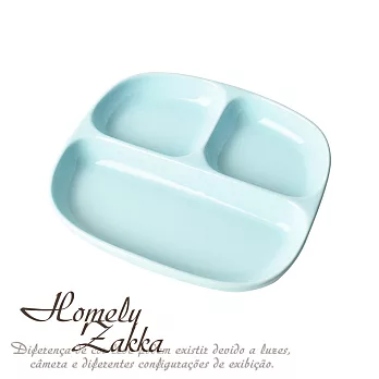 【Homely Zakka】北歐風長橢圓型陶瓷分隔餐盤/211餐盤_6色任選 珍珠藍色