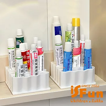 【iSFun】輕巧分隔 藥膏文具整理波浪置物架/2組 2組