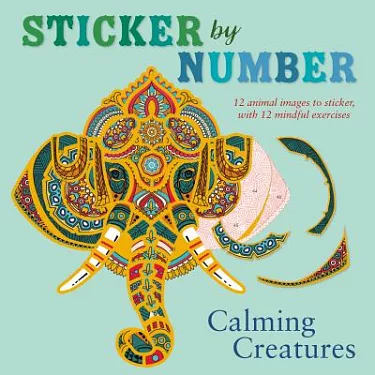 博客來-Sticker by Number: Calming Creatures: 12 Animal Images to