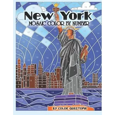 New York Mosaic Color By Number: Coloring Book for Adults