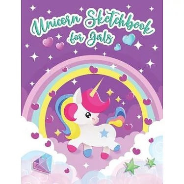 Sketchbook: Cute Unicorn Kawaii Sketchbook For Girls: 100 Blank Pages of  8.5x11. Perfect for Sketching and Drawing.