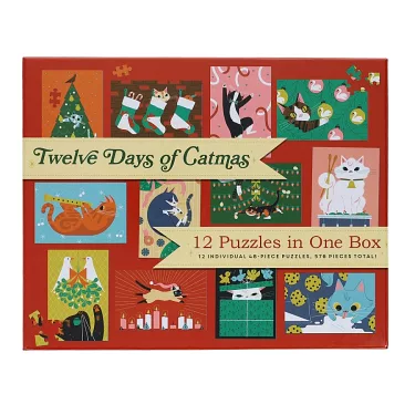 12 Puzzles in One Box: Twelve Days of Catmas – Chronicle Books