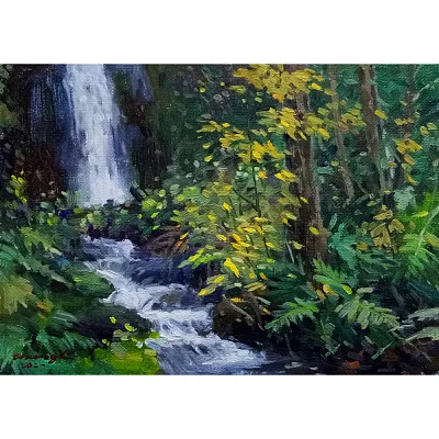【玲廊滿藝】陳忠利-林泉秋意濃22x16cm