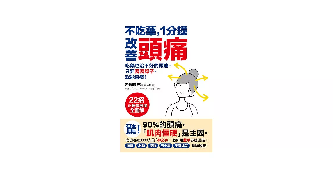 不吃藥，1分鐘改善頭痛：吃藥也治不好的頭痛，只要轉轉脖子，就能自癒！22招止痛伸展操【全圖解】 | 拾書所