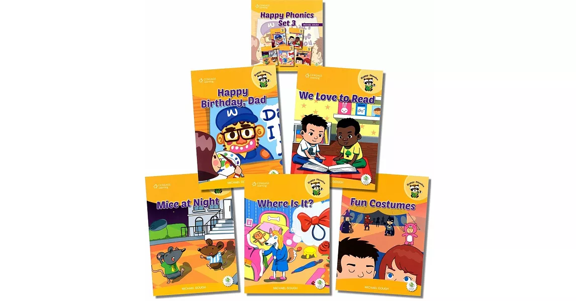 Happy Phonics Set 3 (5 Books + Audio CD/1片)(1/e)