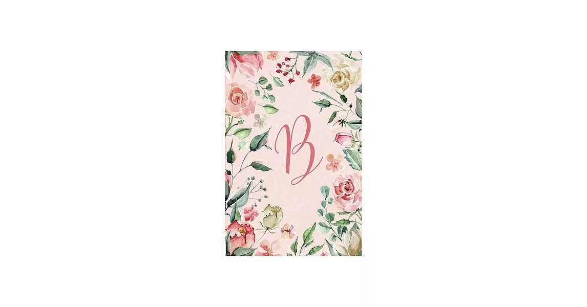 2020 Weekly Planner - Letter B - Pink Green Floral Design: 6＂x9＂ 1-Yr Weekly Calendar, 1 week - 2-page layout, Personalized with Initials. | 拾書所