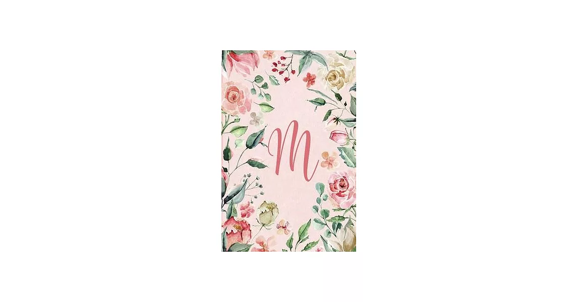 2020 Weekly Planner - Letter M - Pink Green Floral Design: 6＂x9＂ 1-Yr Weekly Calendar, 1 week - 2-page layout, Personalized with Initials. | 拾書所