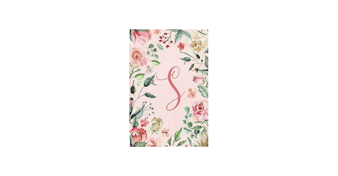 2020 Weekly Planner - Letter S - Pink Green Floral Design: 6＂x9＂ 1-Yr Weekly Calendar, 1 week - 2-page layout, Personalized with Initials. | 拾書所