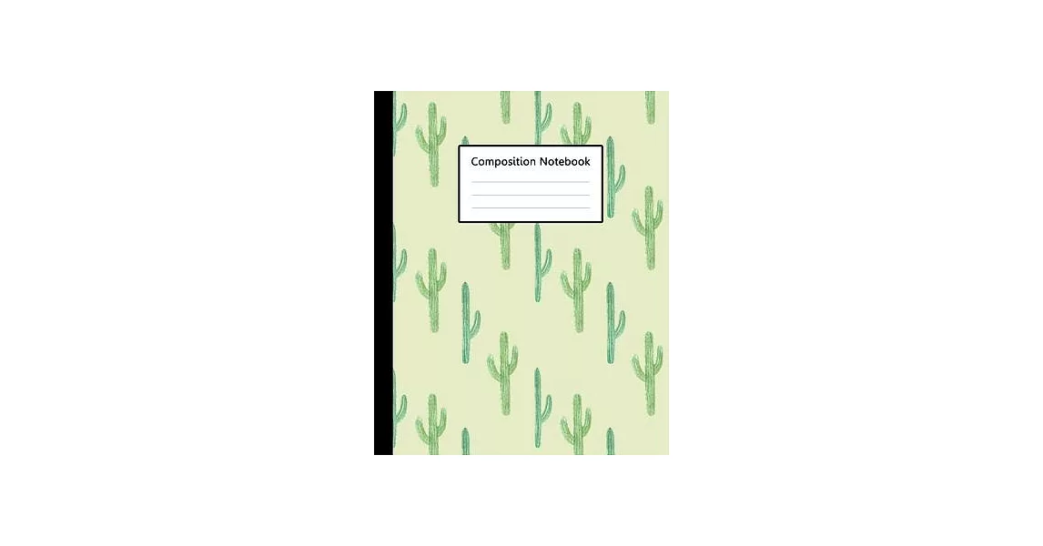 Composition Notebook: Cute Grey Colour Cactus Watercolor Pattern, 110 Pages 7.5＂x9.25＂ College Wide Ruled Paper Notebook Journal, Blank Line | 拾書所