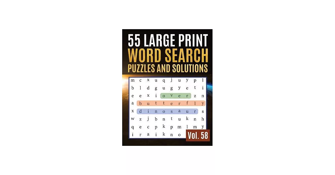 55 Large Print Word Search Puzzles and Solutions: Activity Book for Adults and kids Word Game Easy Quiz Books for Beginners (Find a Word for Adults & | 拾書所