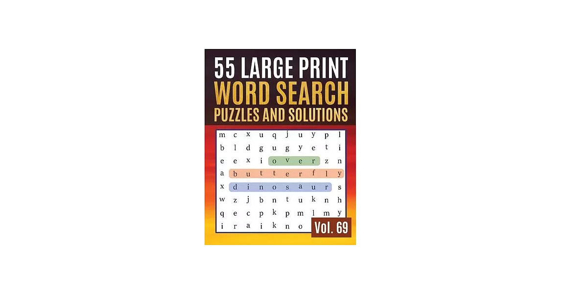 55 Large Print Word Search Puzzles and Solutions: Activity Book for Adults and kids Word Game Easy Quiz Books for Beginners | 拾書所