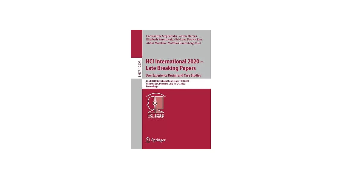 博客來Hci International 2020 Late Breaking Papers User Experience