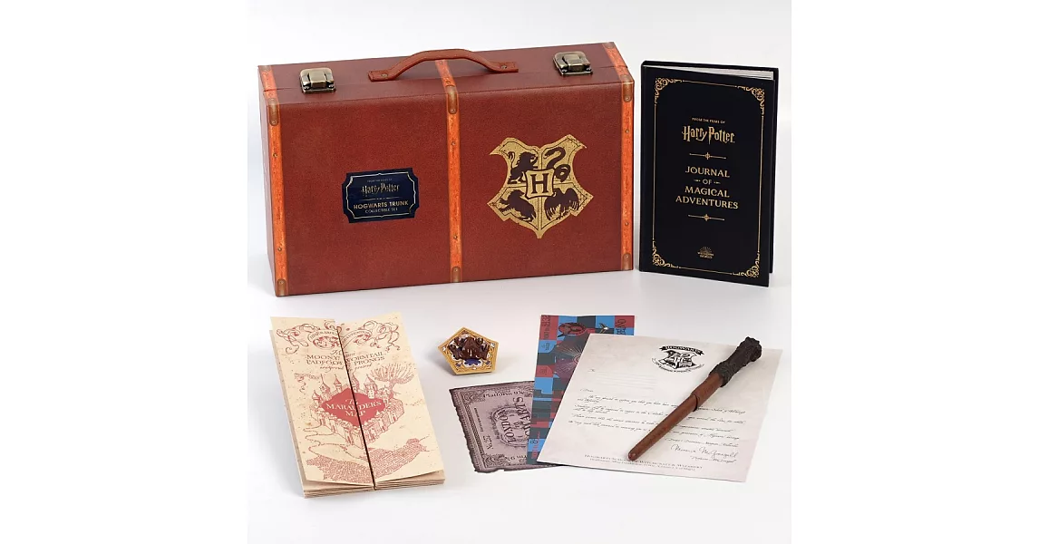 哈利波特行李箱豪華收藏組（附入學信、劫盜地圖、魔杖筆、巧克力蛙別針等）Harry Potter: Hogwarts Trunk Collectible Set | 拾書所