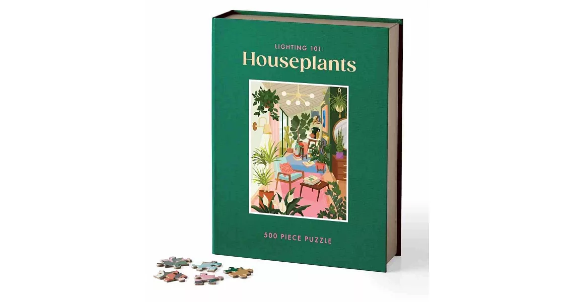 光線１０１：觀葉植物拼圖５００片（附書本造型外盒）Lighting 101: Houseplants 500 Piece Book Puzzle | 拾書所