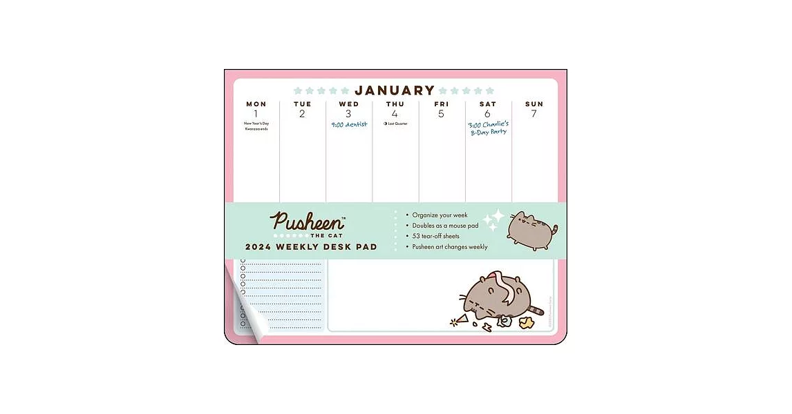 Pusheen 2024 Weekly Desk Pad Calendar | 拾書所