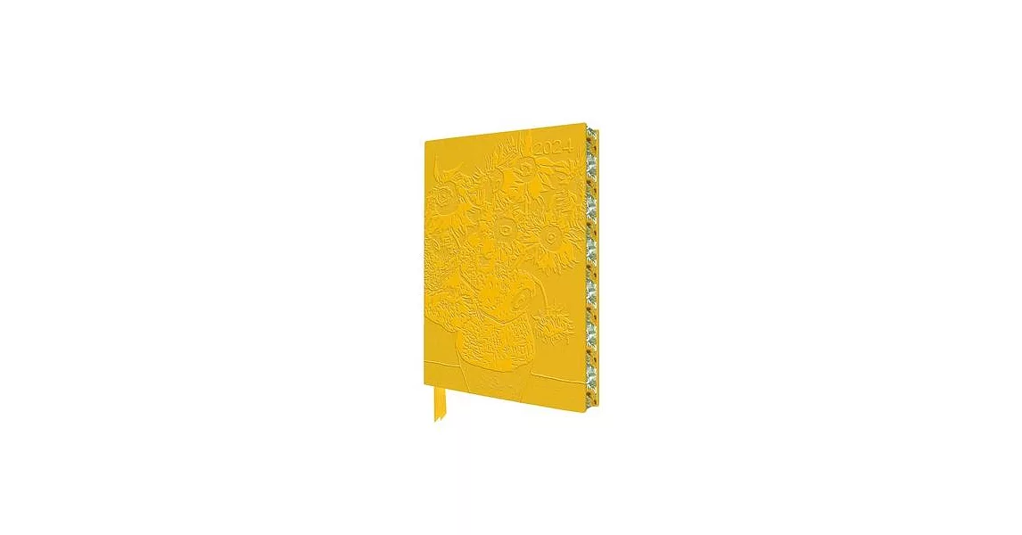 Vincent Van Gogh: Sunflowers 2024 Artisan Art Vegan Leather Diary - Page to View with Notes | 拾書所