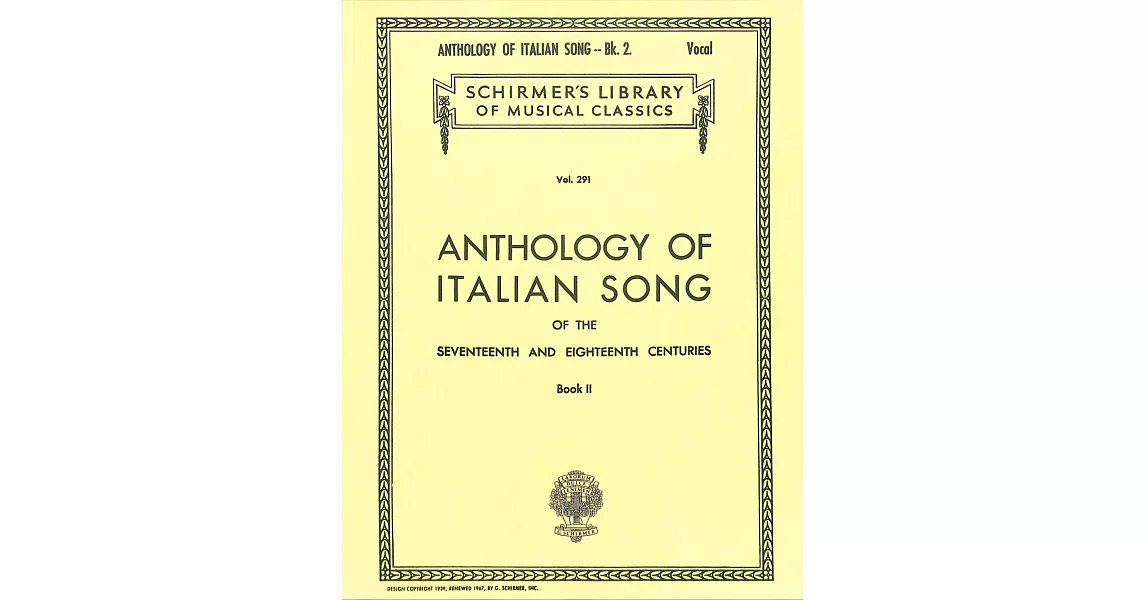 17和18世紀義大利歌曲選集 - 第二冊 (Schirmer版) | 拾書所