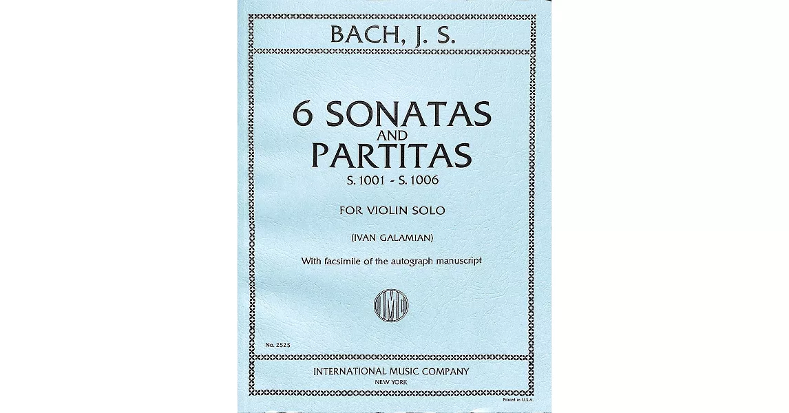 巴哈六首小提琴獨奏的奏鳴曲 S.1001-1006  (International Music Co.版) | 拾書所