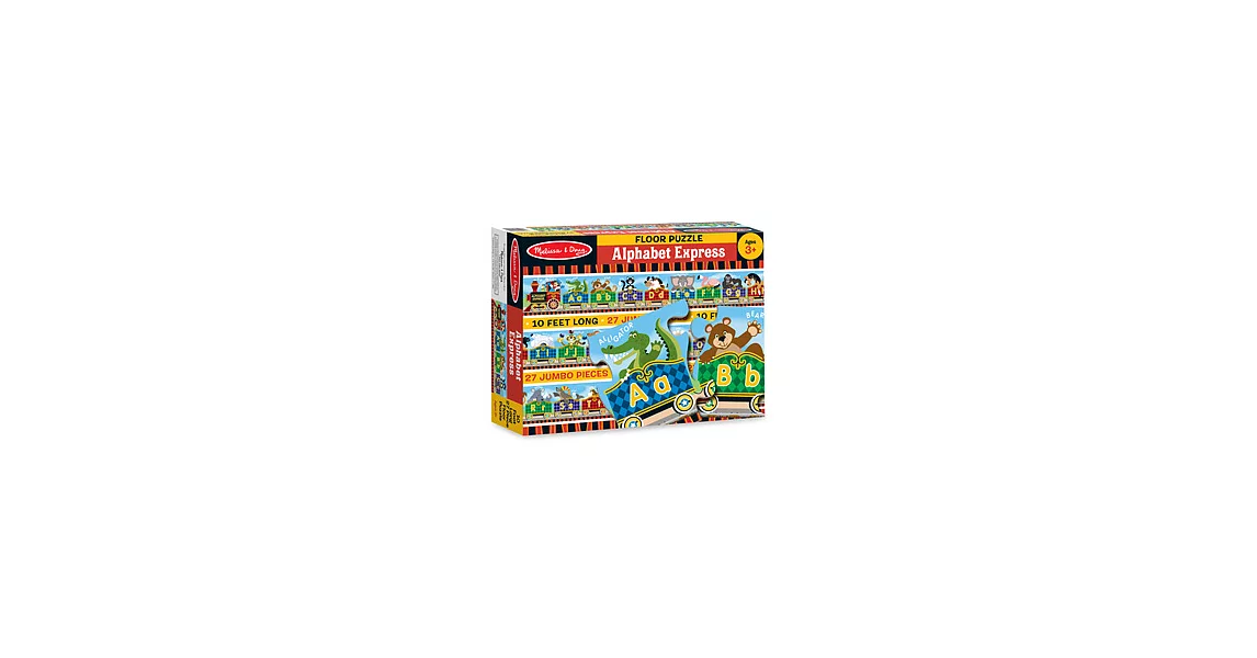 美國 Melissa ＆ Doug 大型地板拼圖 - 可愛字母小火車【27 片】