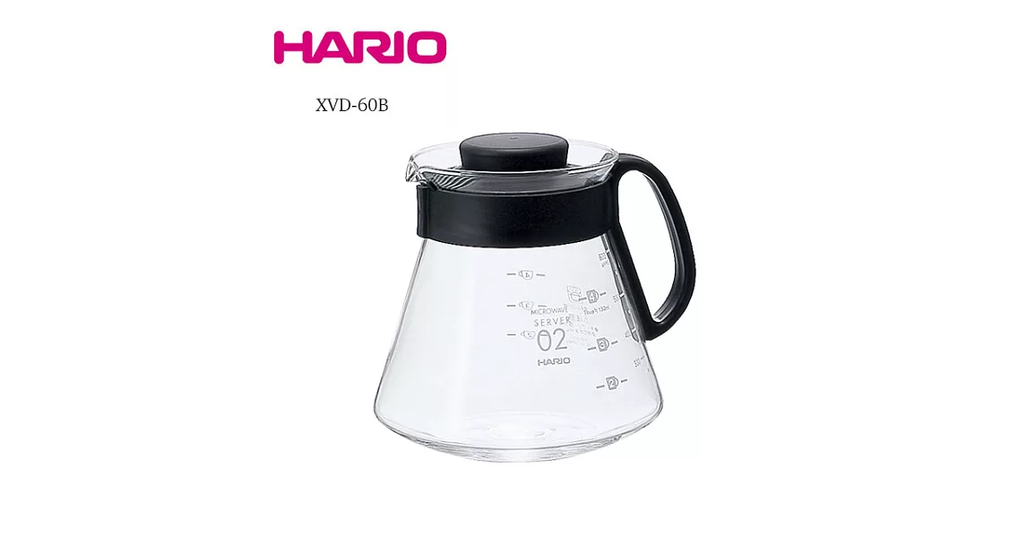 HARIO V60耐熱玻璃壺 2~5杯用 600ml XVD-60B