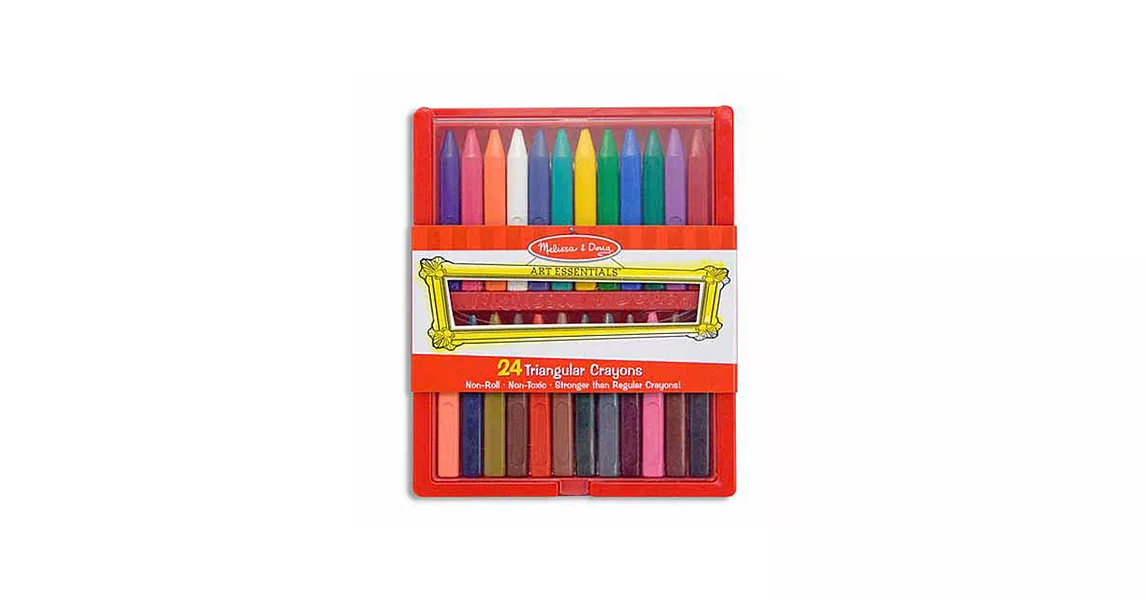 美國 Melissa ＆ Doug 無毒三角蠟筆組【24色】- 蠟筆耐用，顏色飽滿多彩！
