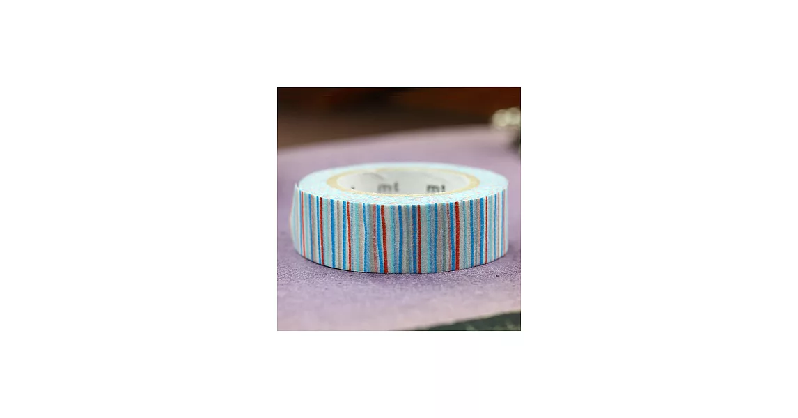 日本mt和紙膠帶1p/[色鉛筆條紋‧青]