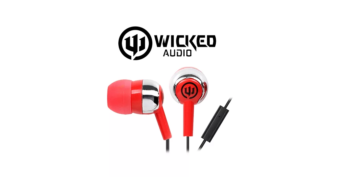 美國危客 Wicked Audio WI-1856 入耳式線控耳機-紅色