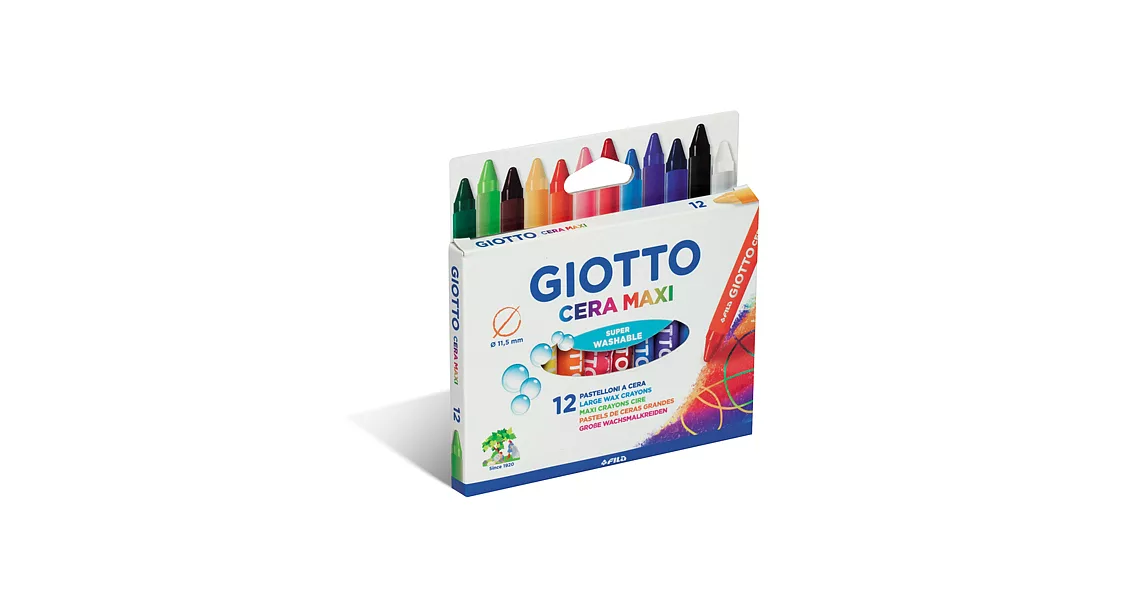 【義大利 GIOTTO】好清洗兒童專用蠟筆(12色)