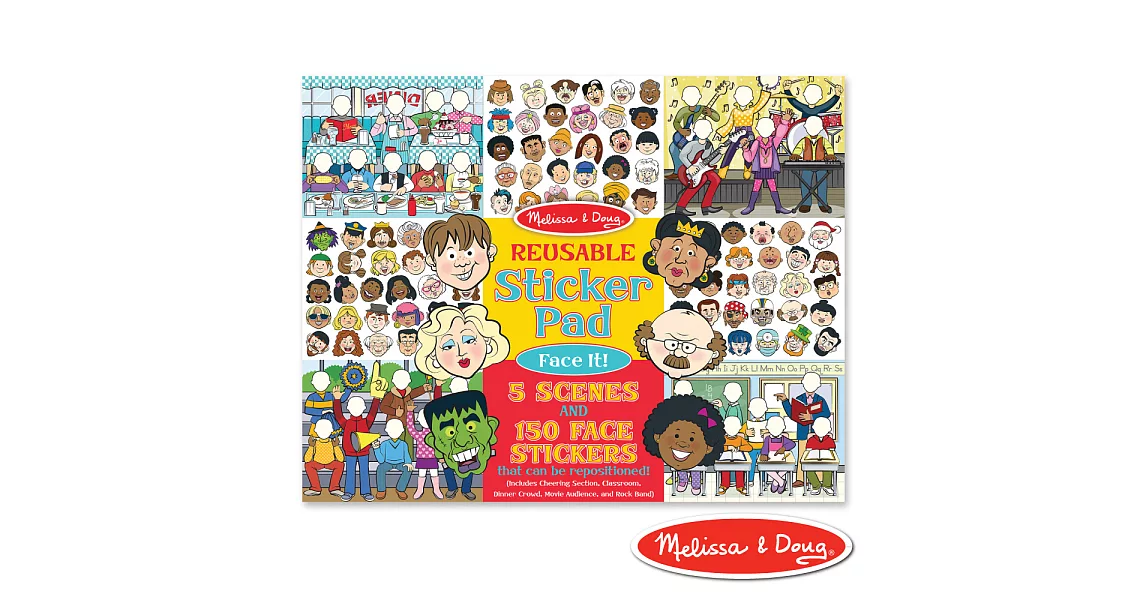 美國瑪莉莎 Melissa & Doug 貼貼樂–靜電貼紙收藏簿 (臉配對)