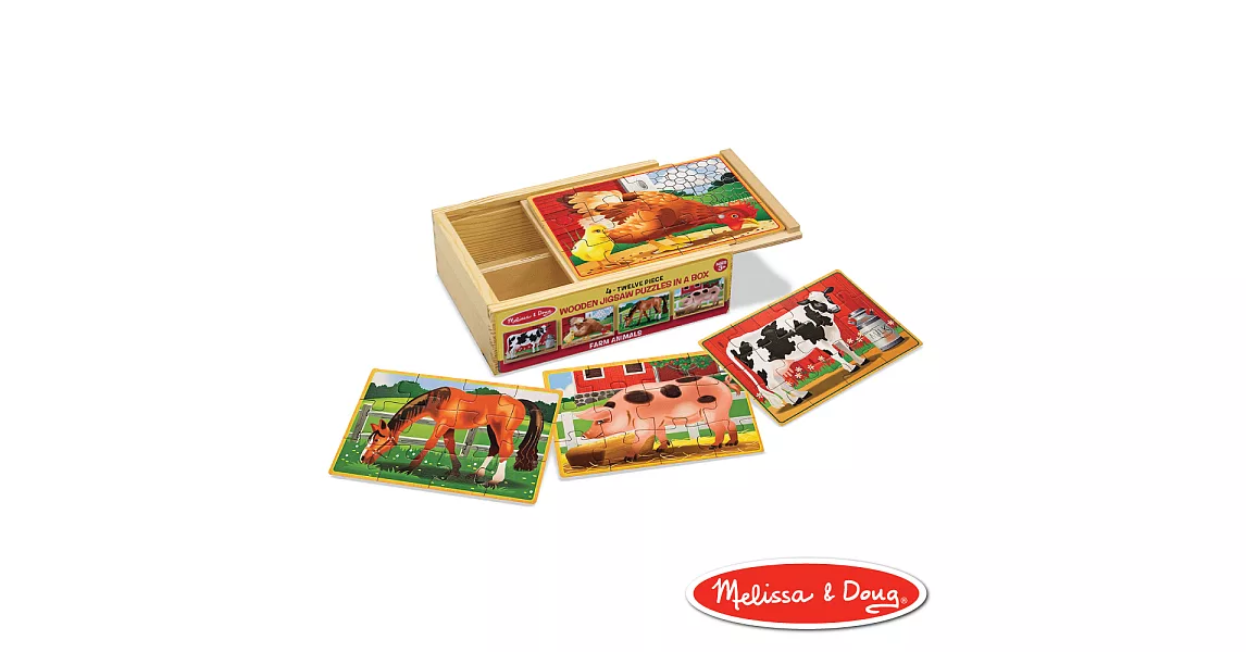 美國瑪莉莎 Melissa & Doug 盒中木製拼圖 - 農場動物