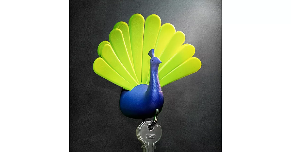 QUALY 孔雀開屏-鑰匙圈(藍+綠)