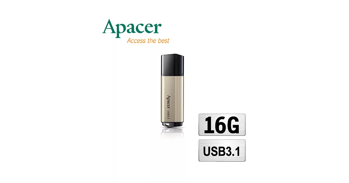 Apacer宇瞻 AH353 16GB 金之翼極速隨身碟 USB3.1