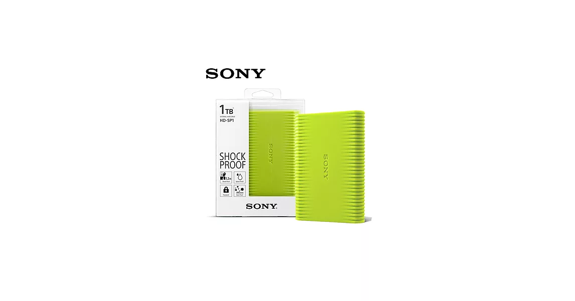 SONY 1TB USB3.0 2.5吋亮彩防震硬碟 HD-SP1蘋果綠