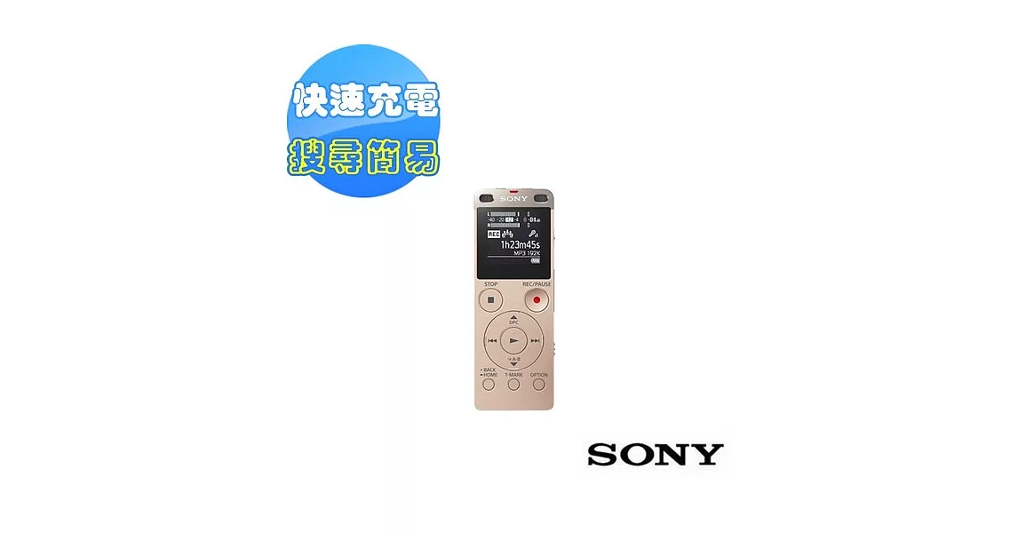 SONY完美焦點錄音筆 4GB(ICD-UX560F)送16G記憶卡(新力公司貨)-華麗金