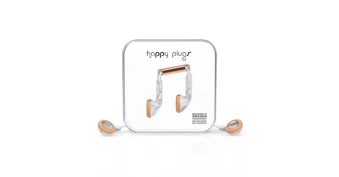 Happy Plugs 特仕限定款耳塞式耳機 -大理石紋/玫瑰金