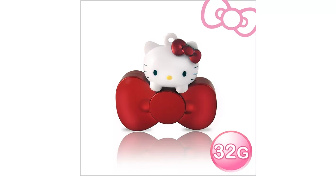 Hello Kitty 32GB 蝴蝶結系列造型隨身碟 WH-KT220R璀璨紅