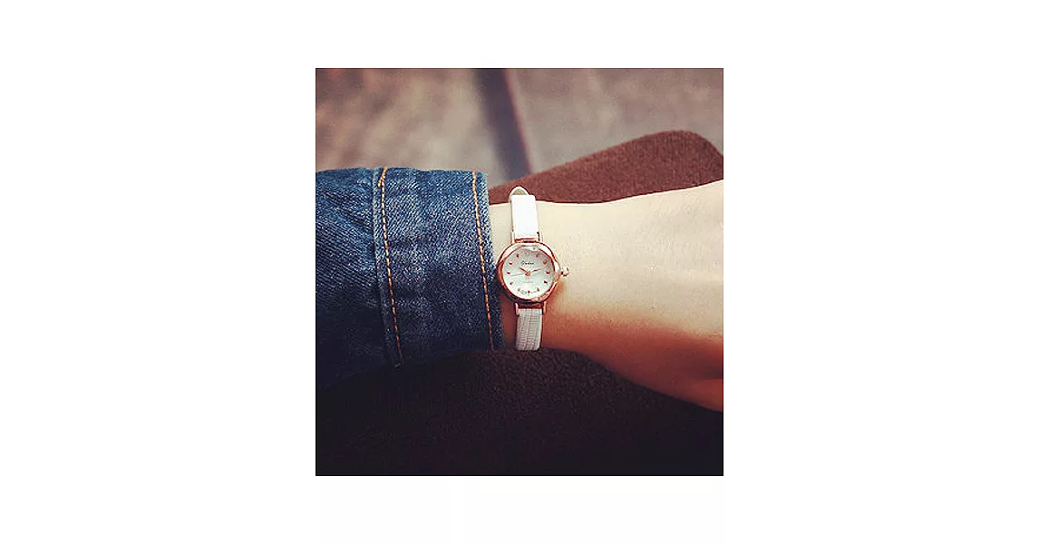 Watch-123 小眾情人-細錶帶小錶盤小巧簡約手錶 (3色任選)白色