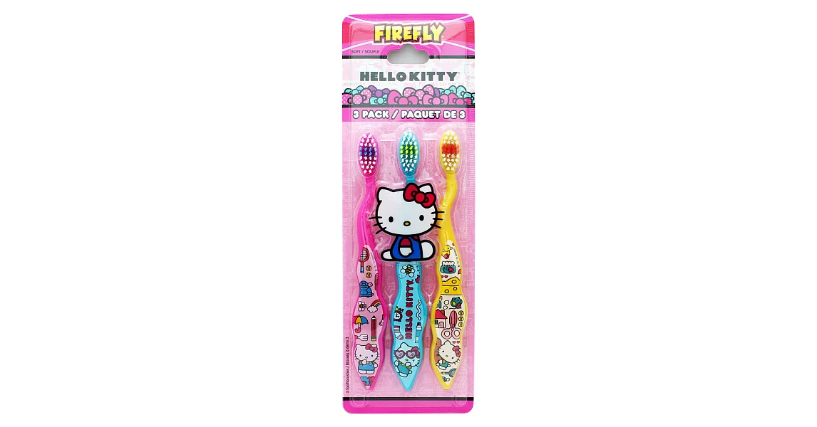 【美國 FIREFLY】HELLO KITTY兒童牙刷(3入裝)