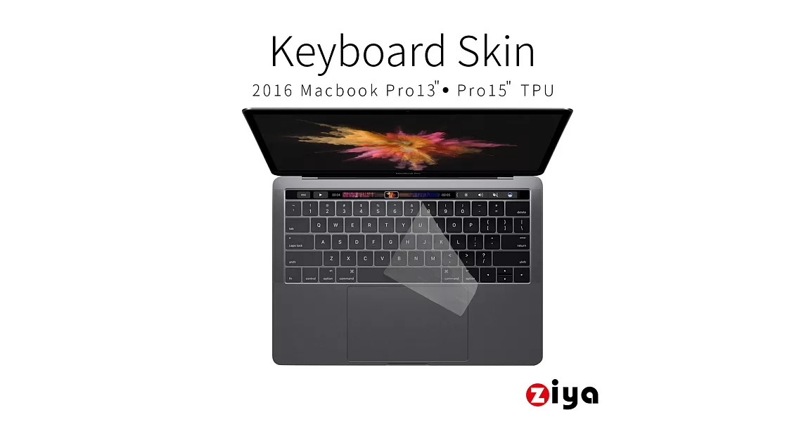 [ZIYA] Macbook Pro13＂/15＂ Touch Bar 鍵盤保護膜 超透明TPU材質 (一入) 透明