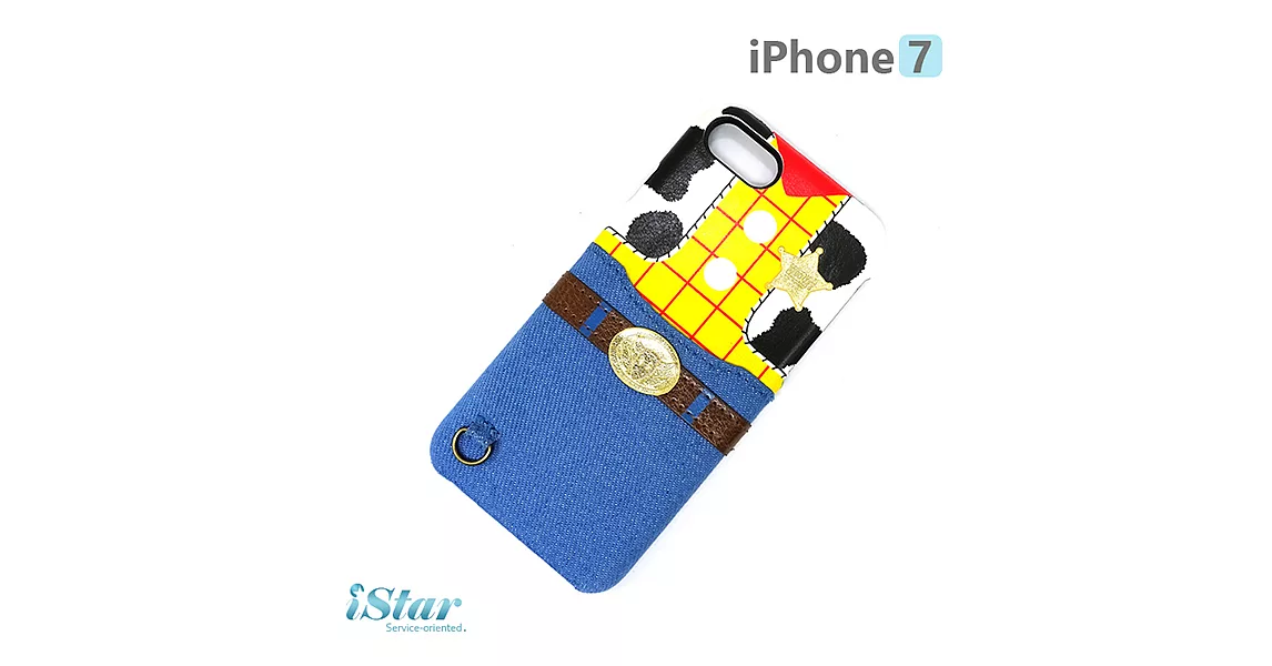 【日本 PGA-iJacket】iPhone 8/7 正版迪士尼海外限定皮革口袋系列-胡迪