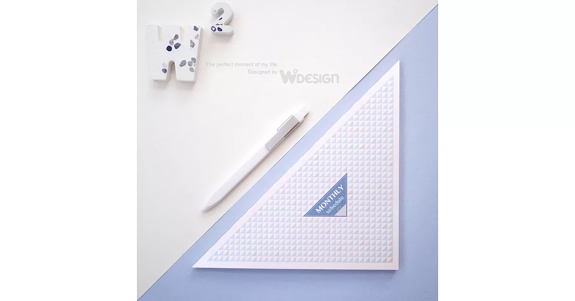 [W2Design] 三角形half無時效月計畫本－香檳藍