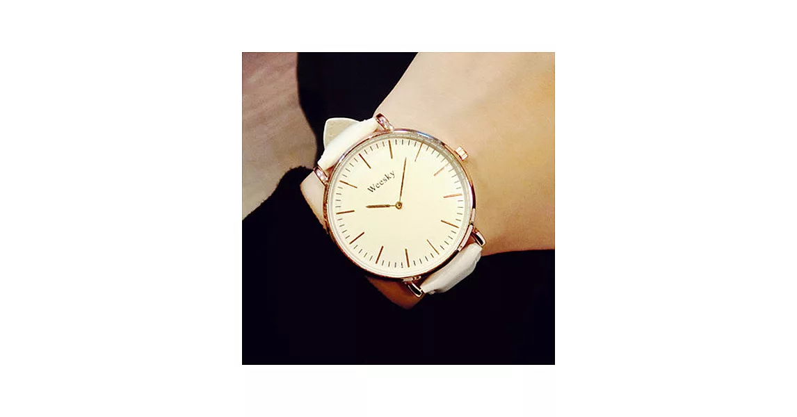Watch-123 咖啡一號店-文青潮流時尚復古簡約手錶 (4色任選)白色