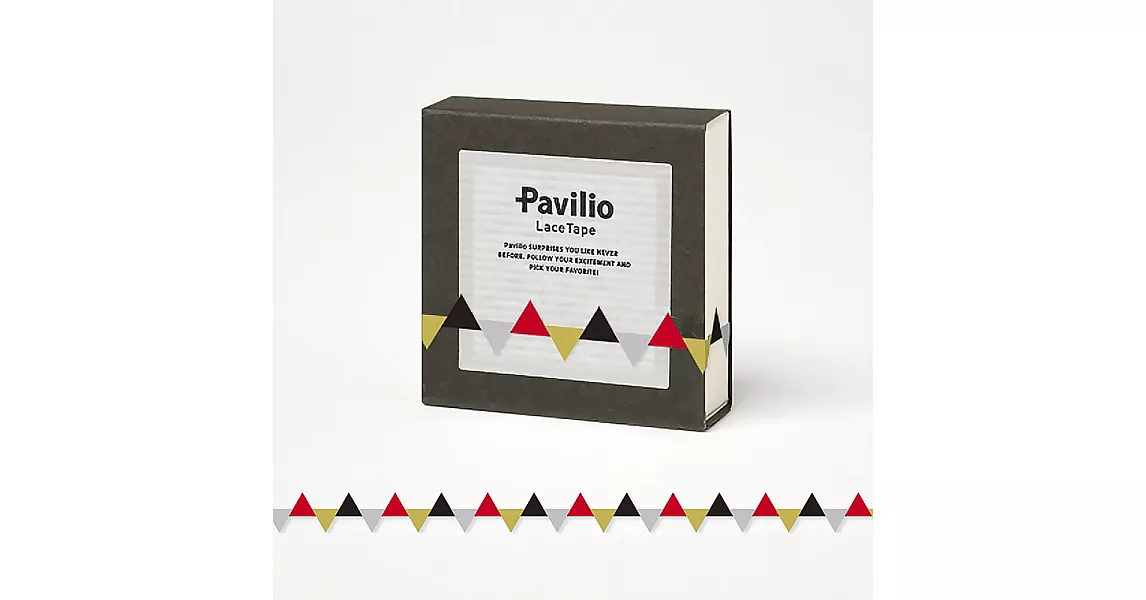 日本 Pavilio Lace Tape 風格膠帶_MINI系列_三角旗(黑)